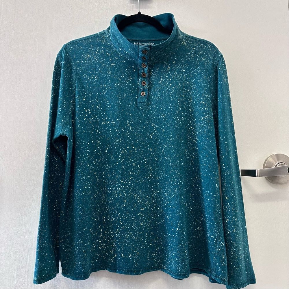 Soft Surrounding Half Button Collared/Turtleneck … - image 1